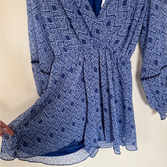 Zara Blue Patterned Romper/Jumpsuit - Picture 2 of 4